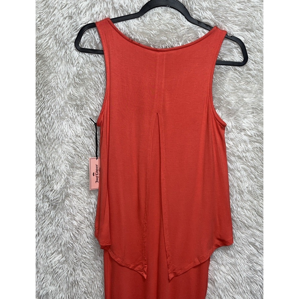 Juicy Couture Orange Embellished Neck‎ Overlay Sheath Midi Dress Women's Size XS - Picture 4 of 6